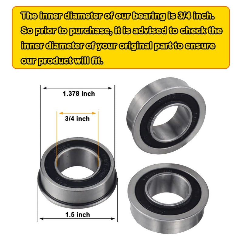 KINTLE Front Wheel Bushing to Bearing Conversion Kit for John D-eere Lawn Mower Fits L100 L105 L108 L110 L120 L130 and M123811, GX21931, M143338, M123253, R27434 - Image 3